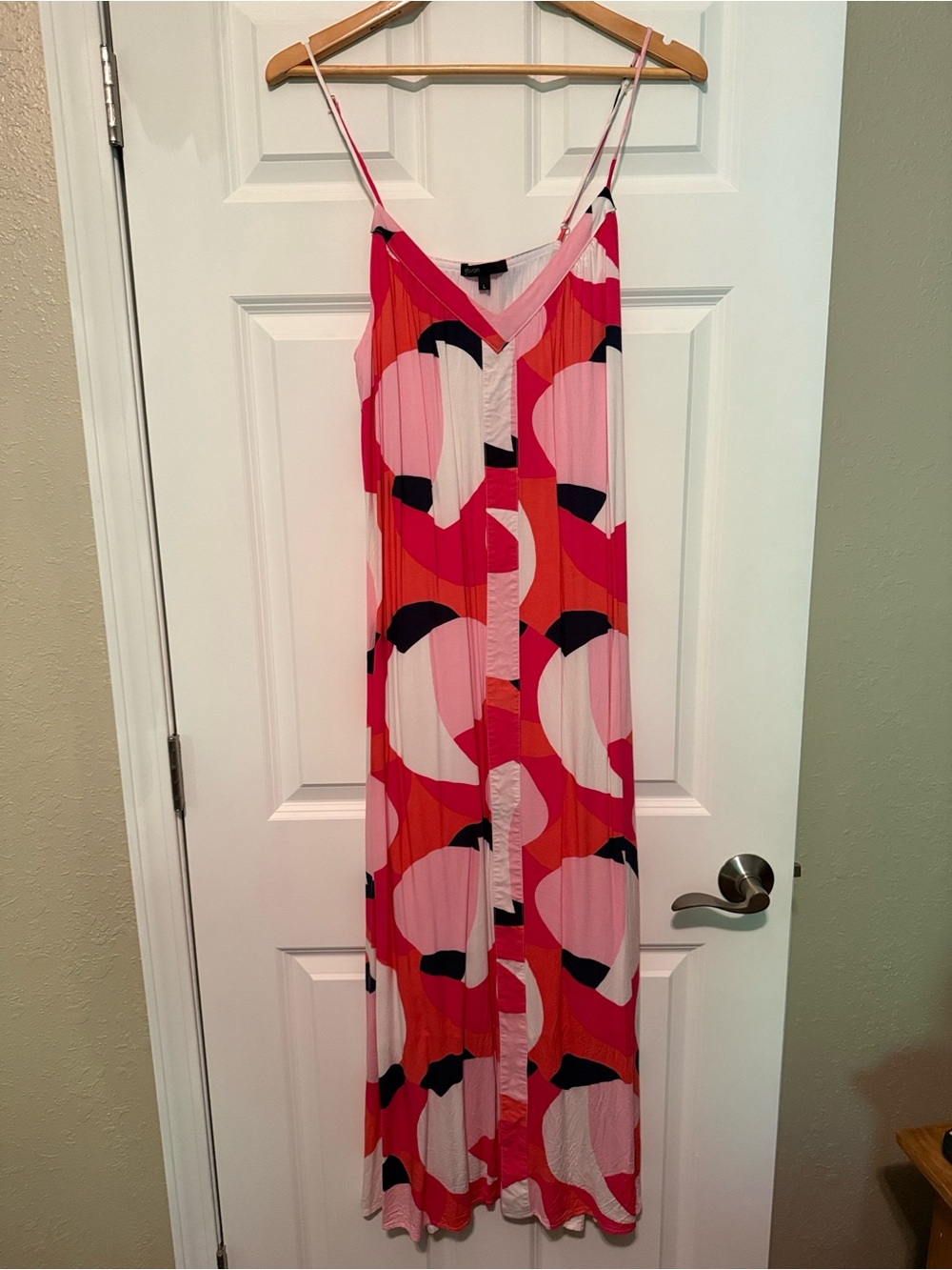Gibson Pink Red Abstract Print Maxi Dress